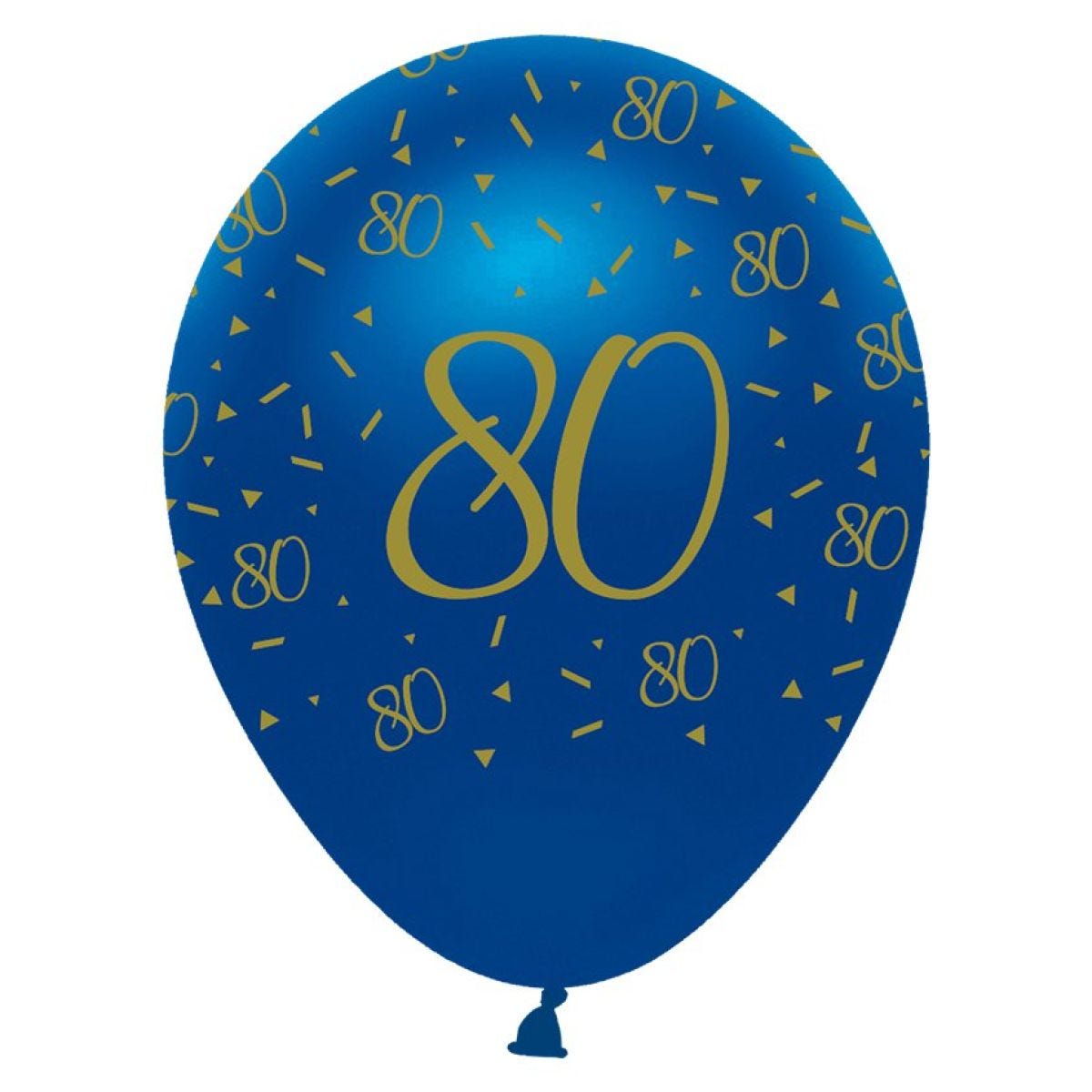 Navy & Gold Geode 80th Birthday Latex Balloons - 12" (5pk)