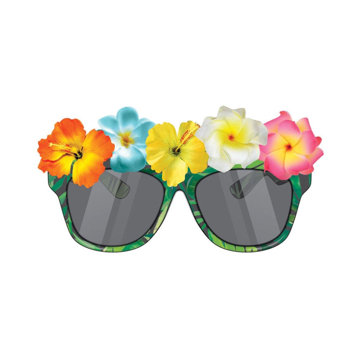 Summer Tropical Flower Novelty Glasses