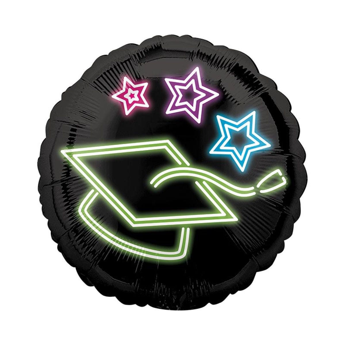 Neon Graduation Cap Balloon - 18" Foil