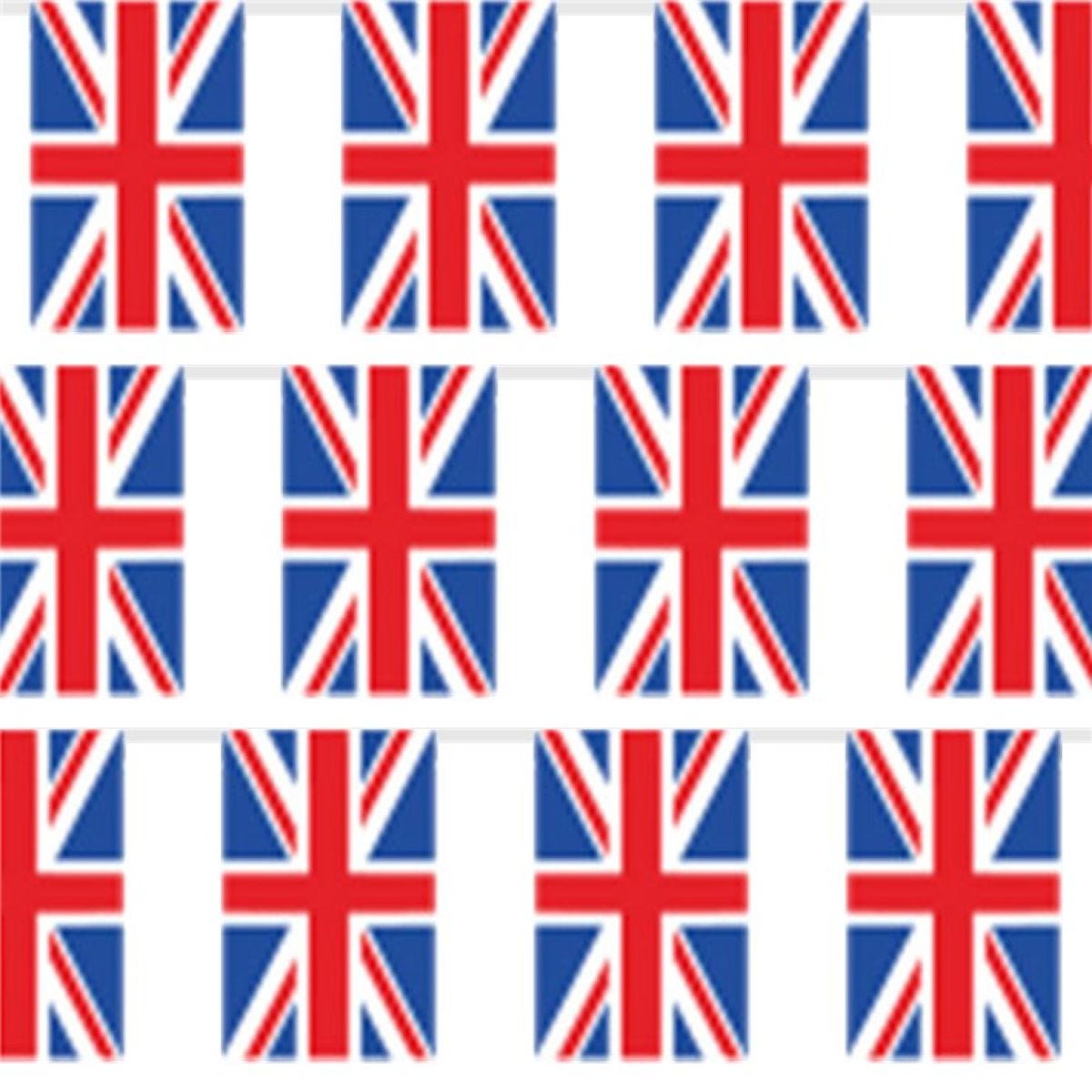 Union Jack Plastic Flag Bunting - 10m
