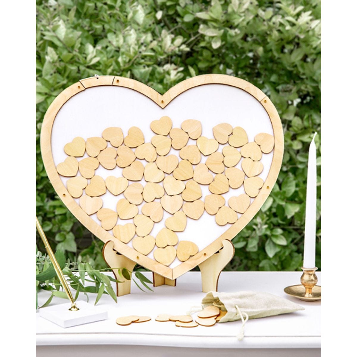 Wooden Heart Guest Book - 44cm x 37.5cm