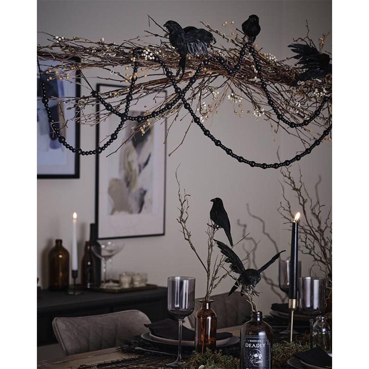 Black Wooden Beads Garland
