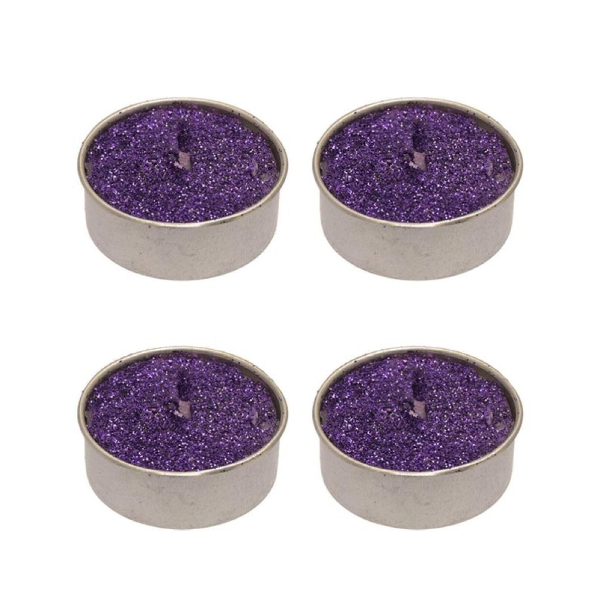 Purple Glitter Tealight Candles (8pk)