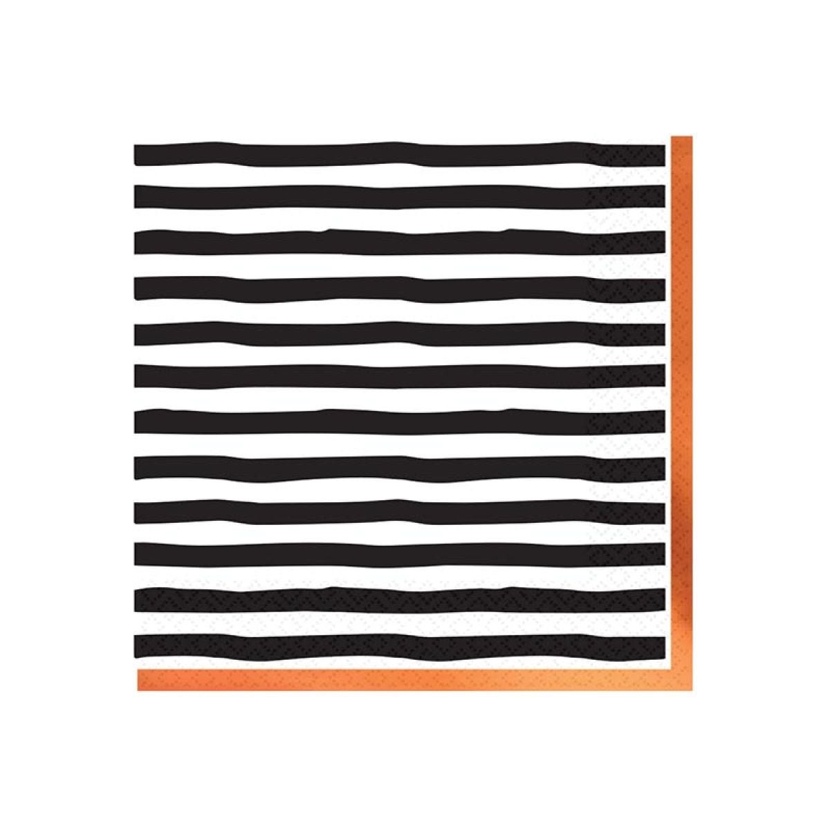 Striped Halloween Paper Napkins - 33cm (16pk)