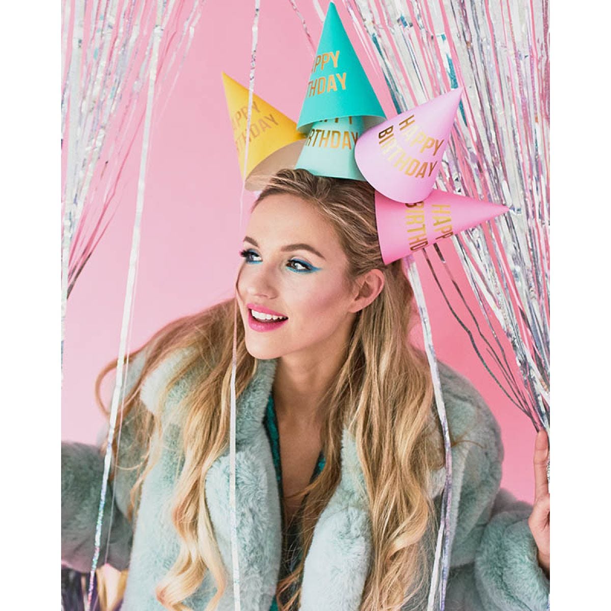 Happy Birthday Colourful Party Hats (6pk)