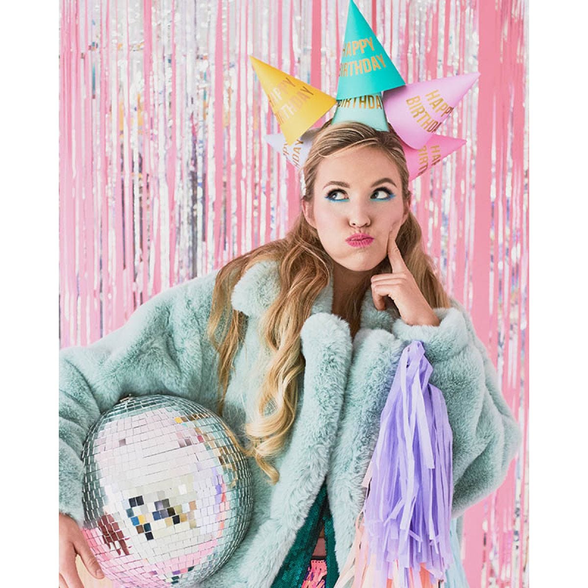Happy Birthday Colourful Party Hats (6pk)
