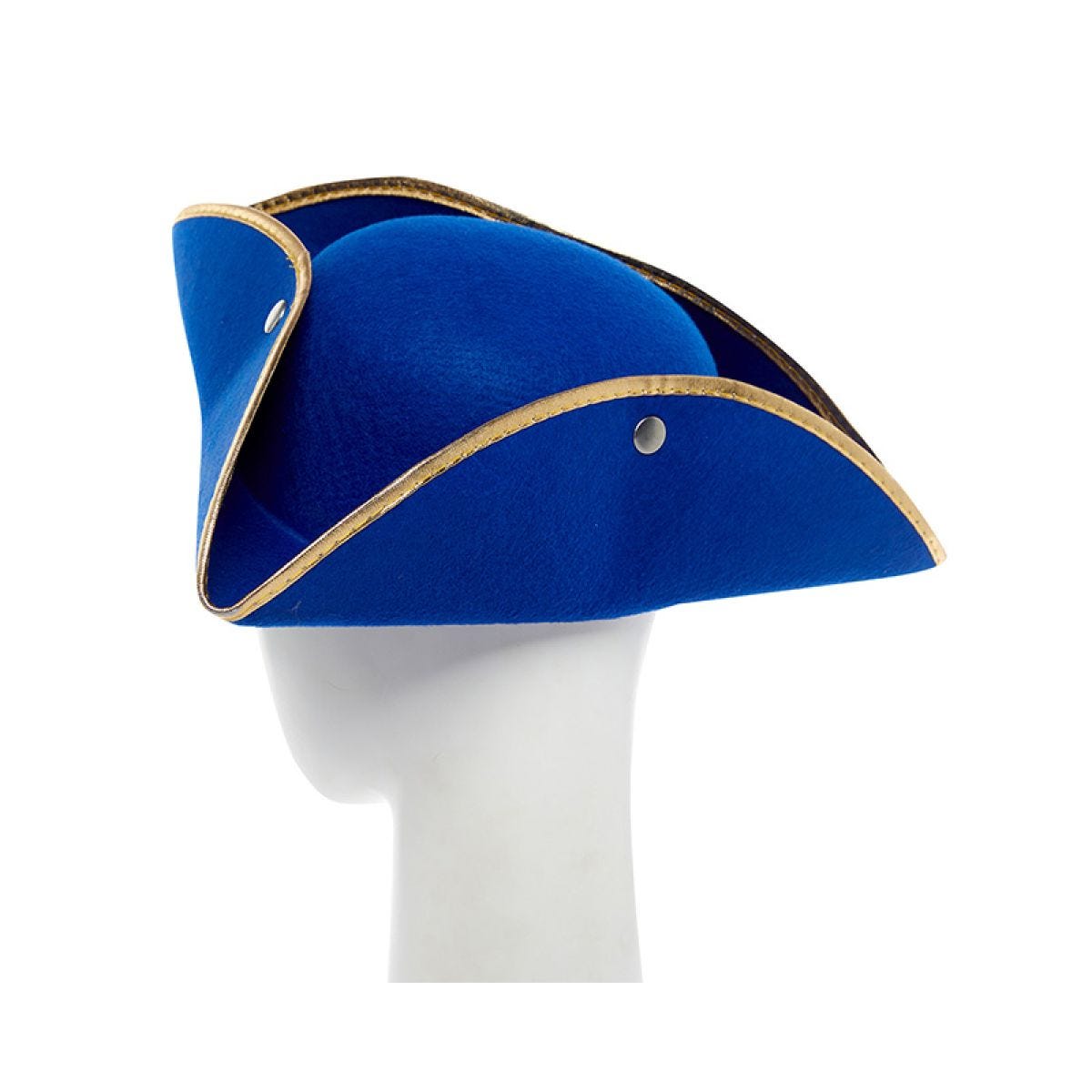 Blue Pirate Hat with Gold edge