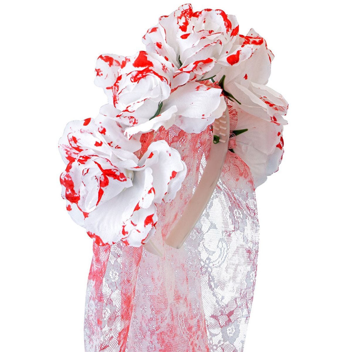Bloody Bridal Veil With Roses