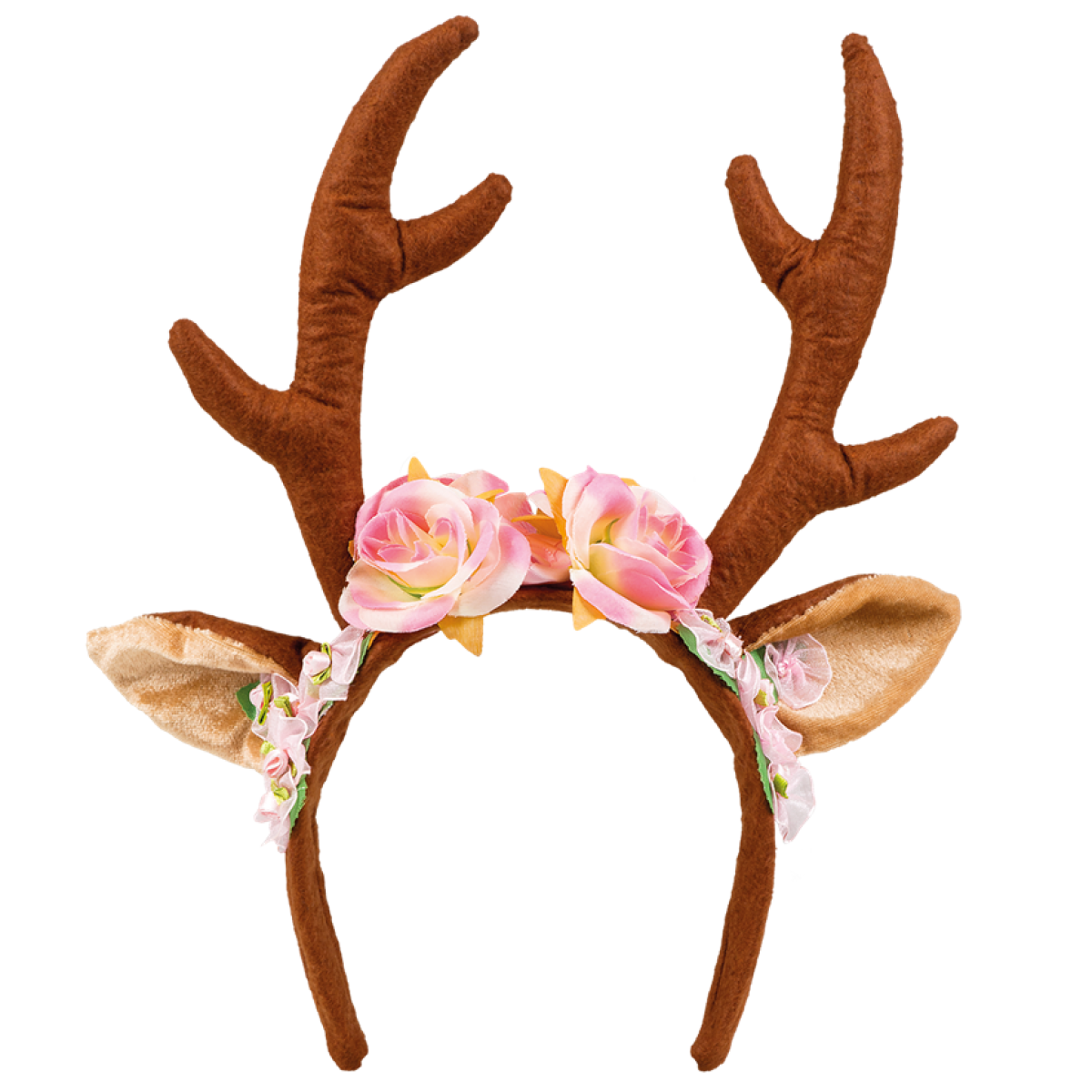 Pink  Floral Reindeer Headband