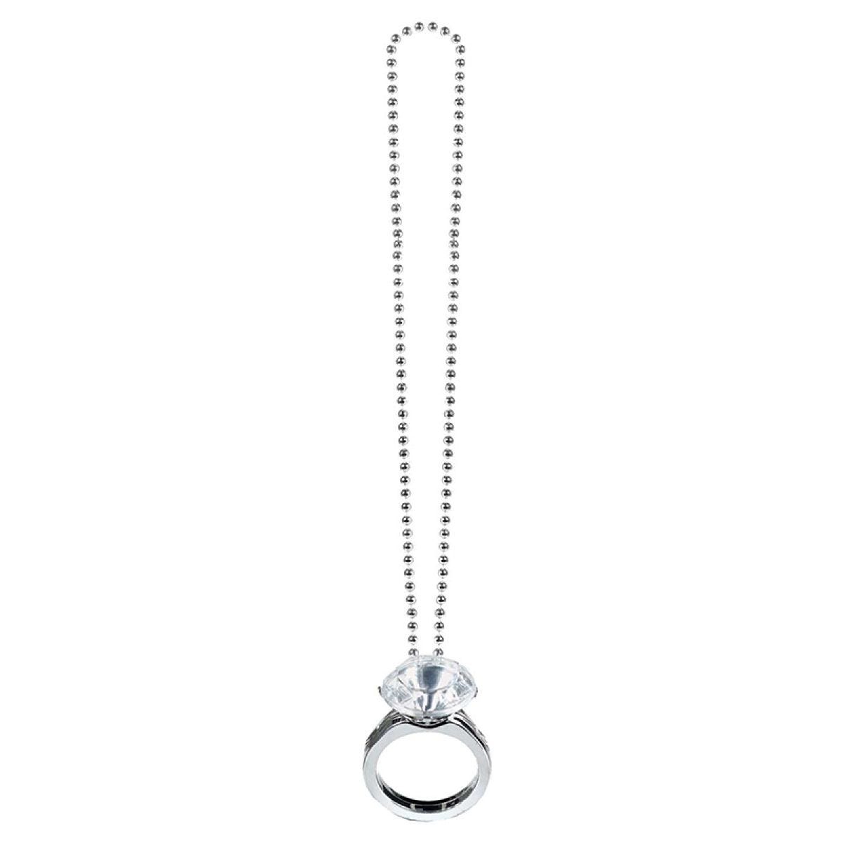 Giant Diamond Ring Necklace - 40cm