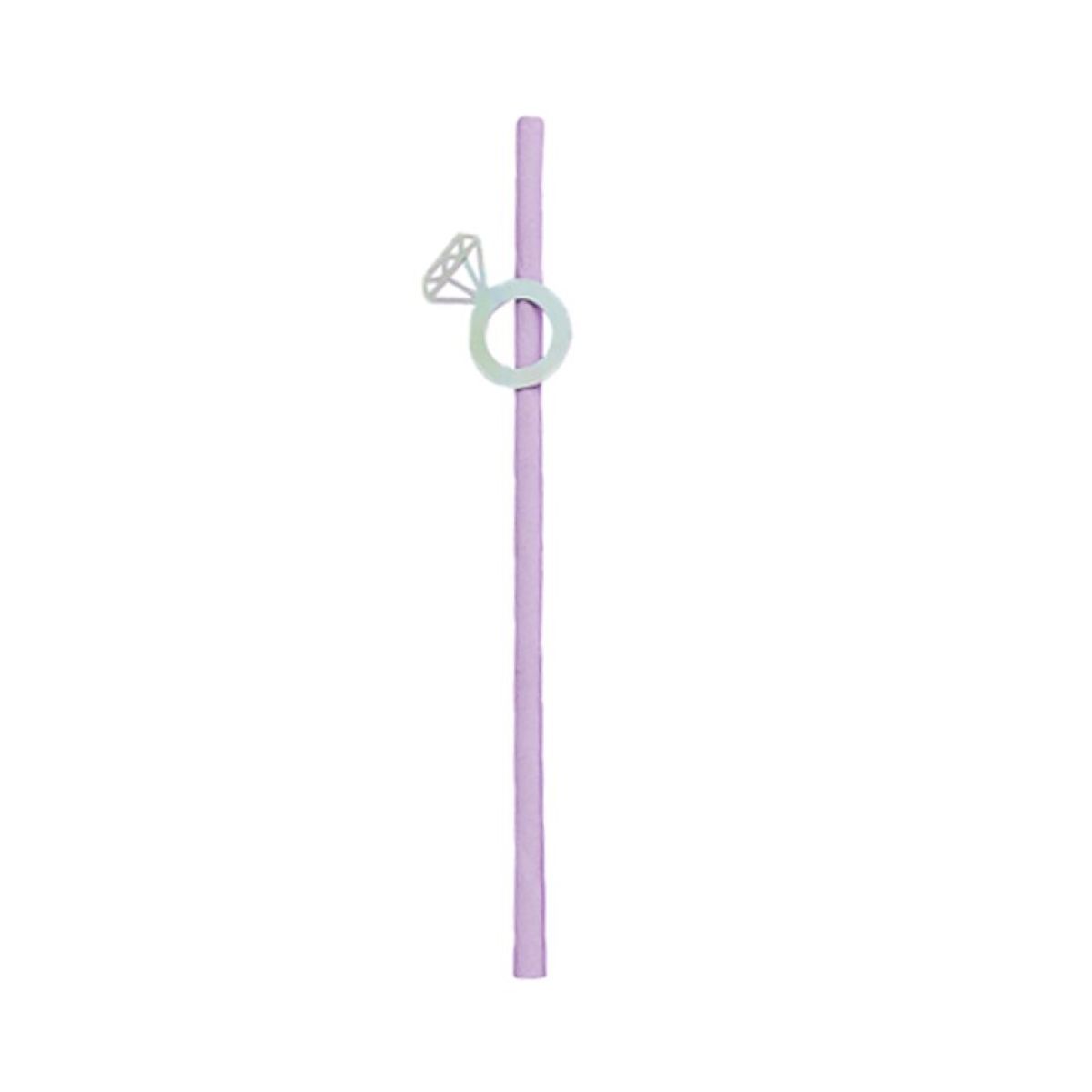 Bride Squad Diamond Ring Paper Straws - 20cm (20pk)