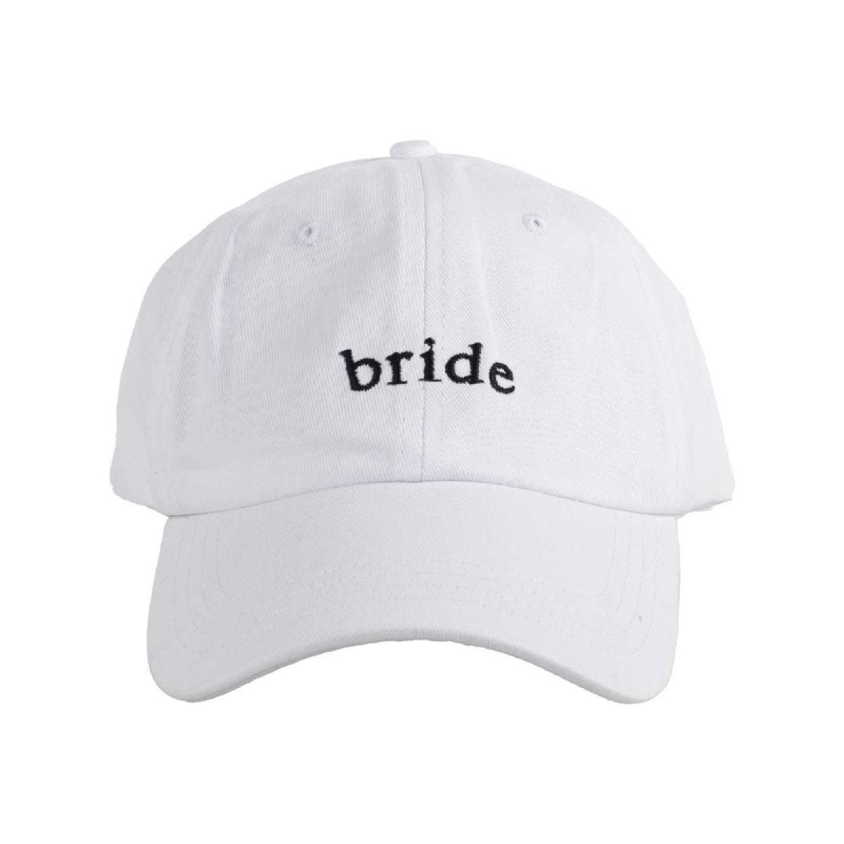 White Embroidered Bride Cap - 58cm x 18cm