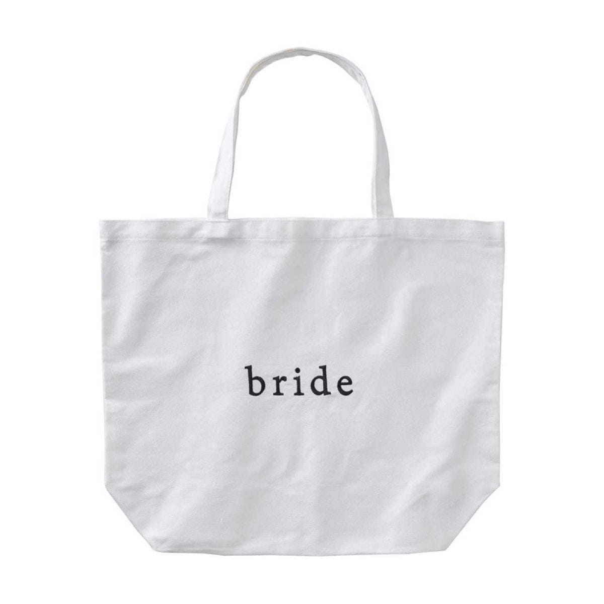 White Embroidered &apos;Bride&apos; Tote Bag - 55cm x 71cm