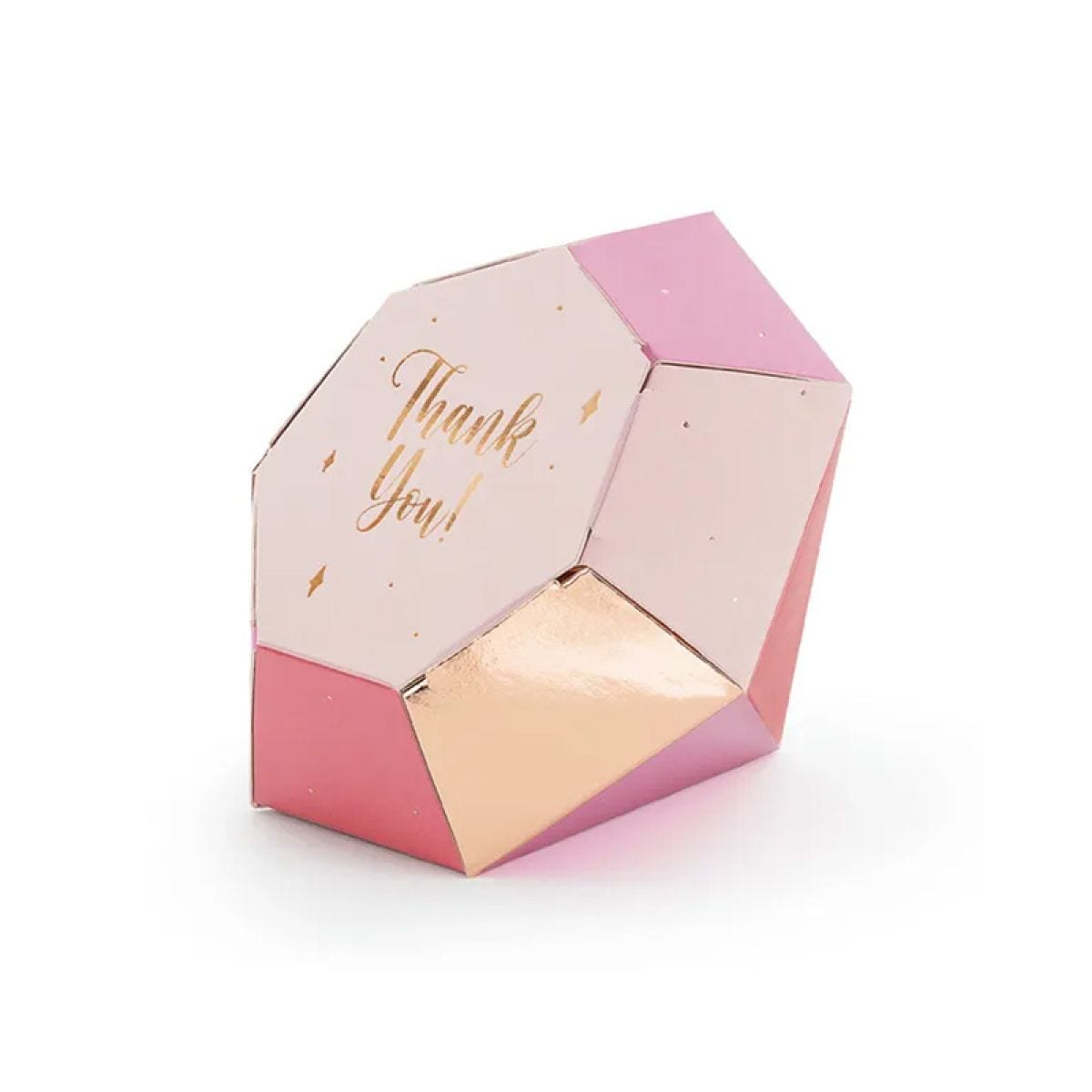 Diamond Thank You Paper Gift Boxes - 10cm x 12cm (6pk)