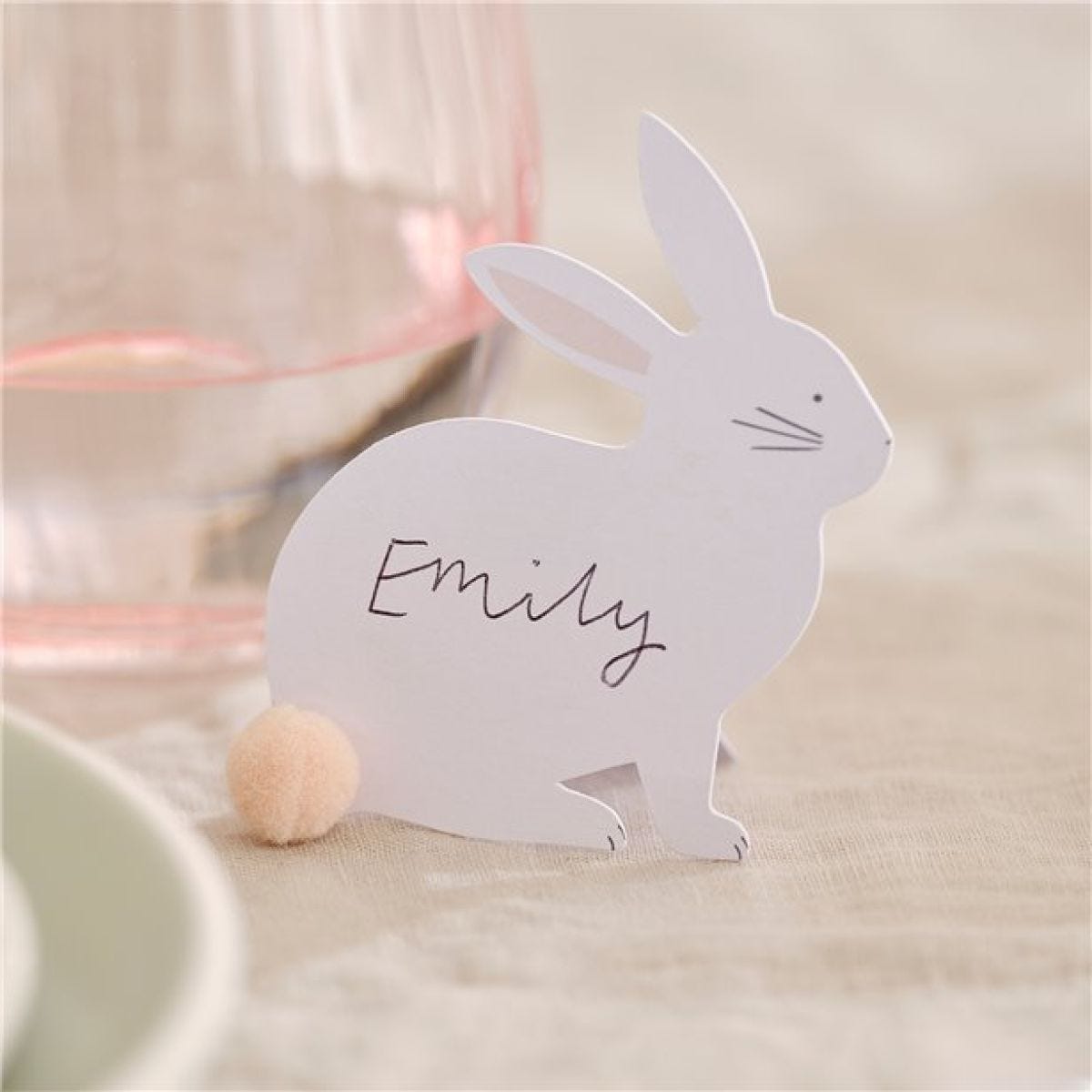 Hey Bunny with Pom Poms Place Cards