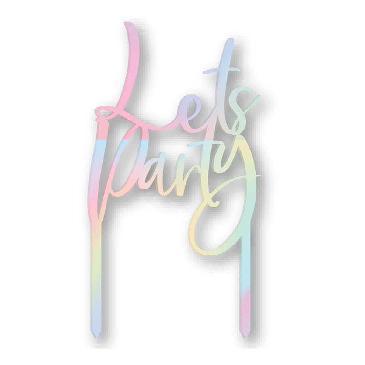 Iridescent Acrylic Cake Topper - 10cm x 18cm