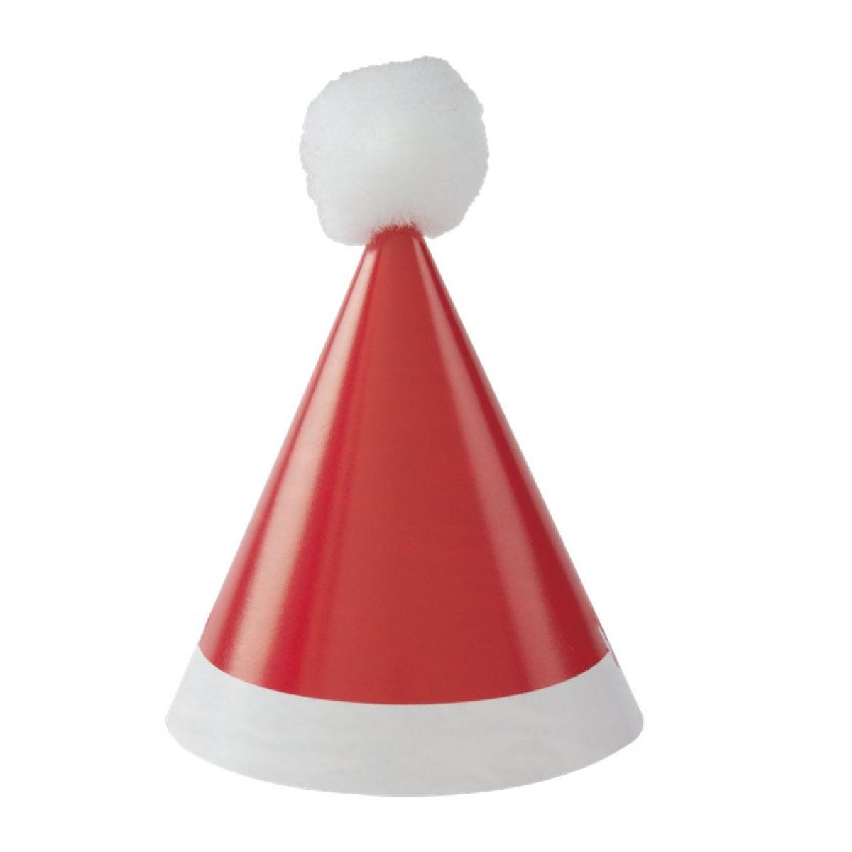 Mini Pom Pom Santa Party Hats (8pk)