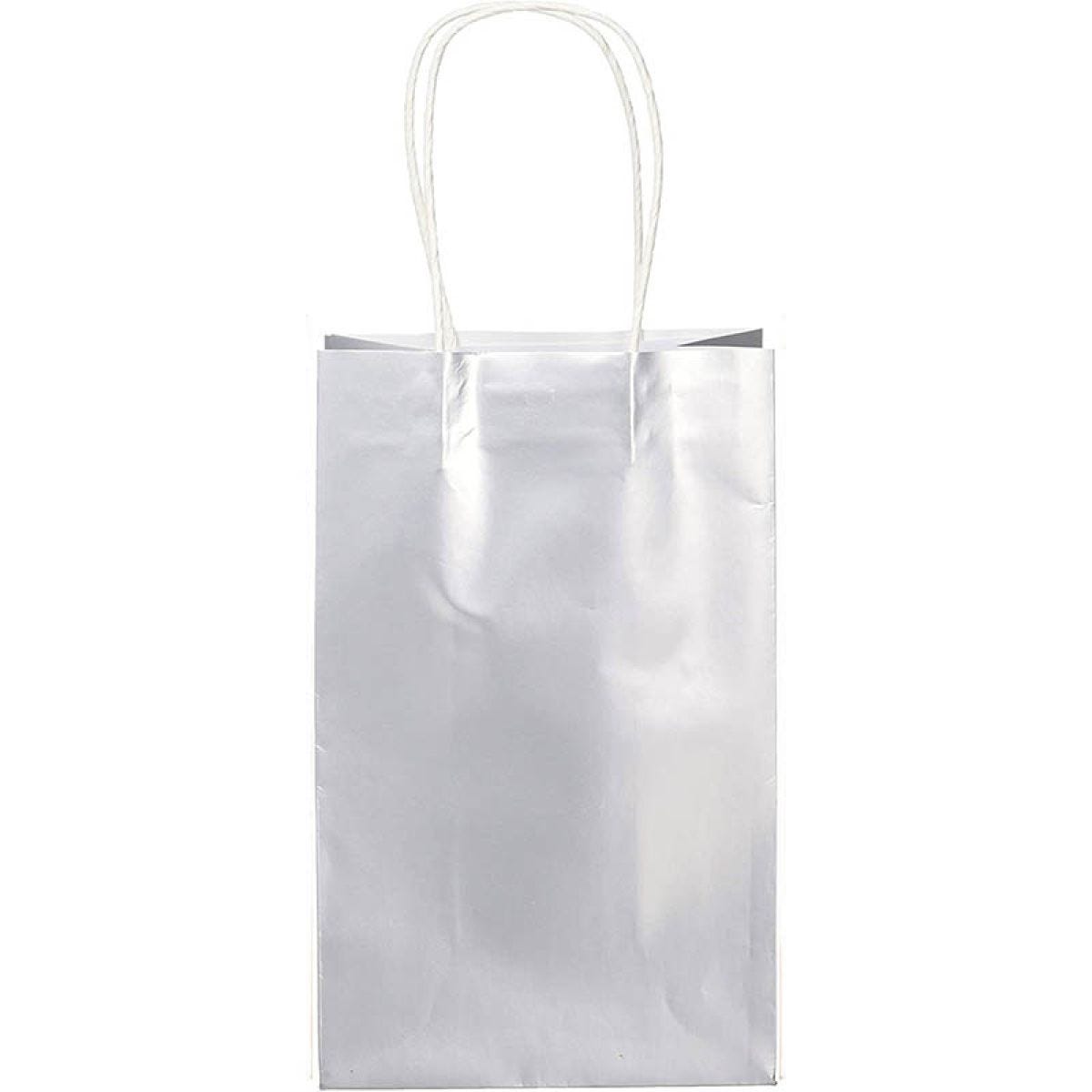 Silver Metallic Paper Loot Bags (8pk)