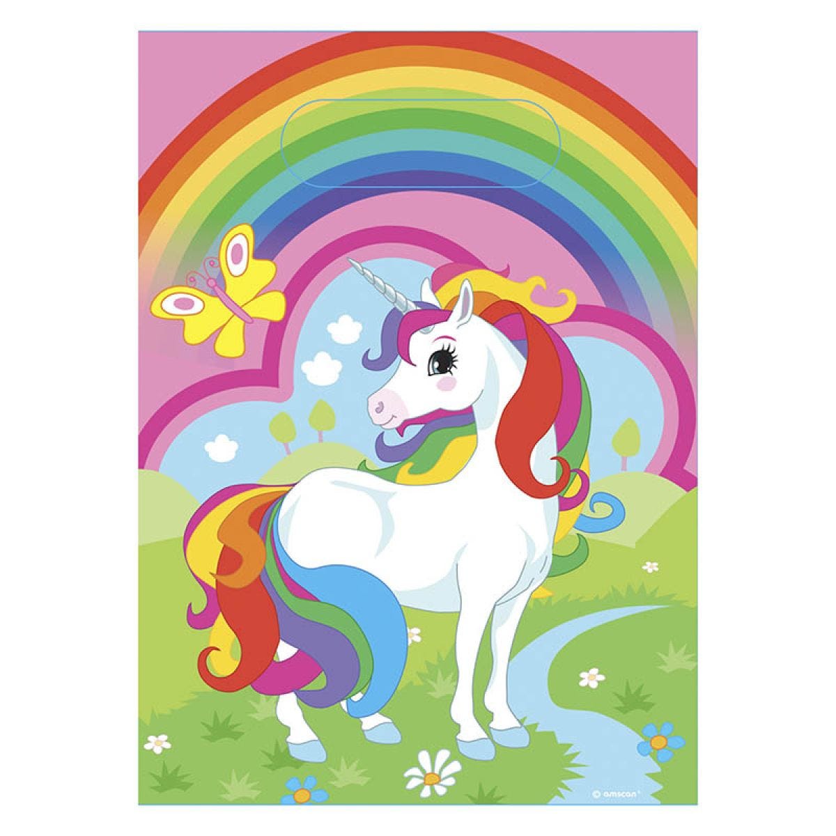 Rainbow Unicorn Paper Party Loot Bags (8pk)