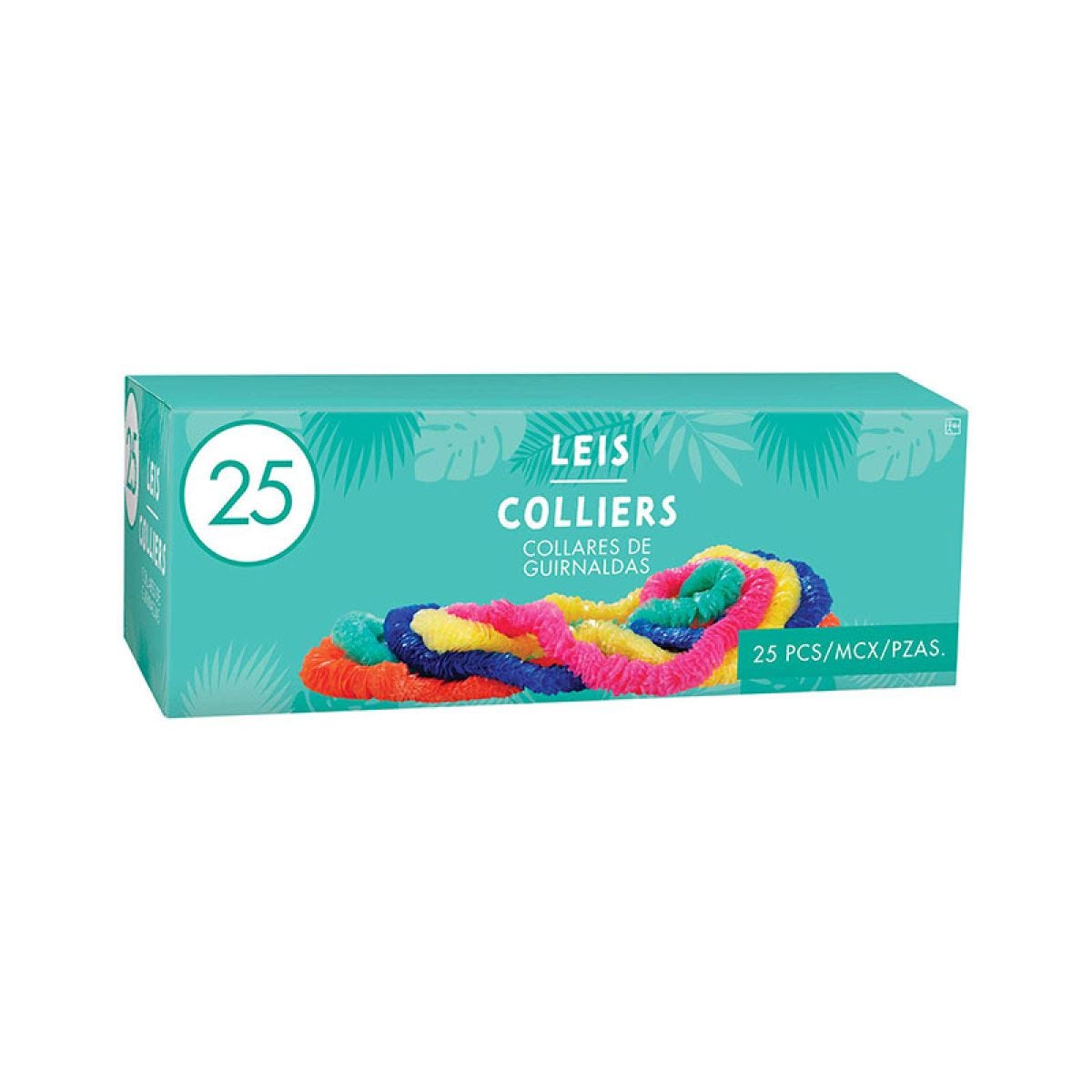 Multicoloured Plastic Hawaiian Leis (25pk)