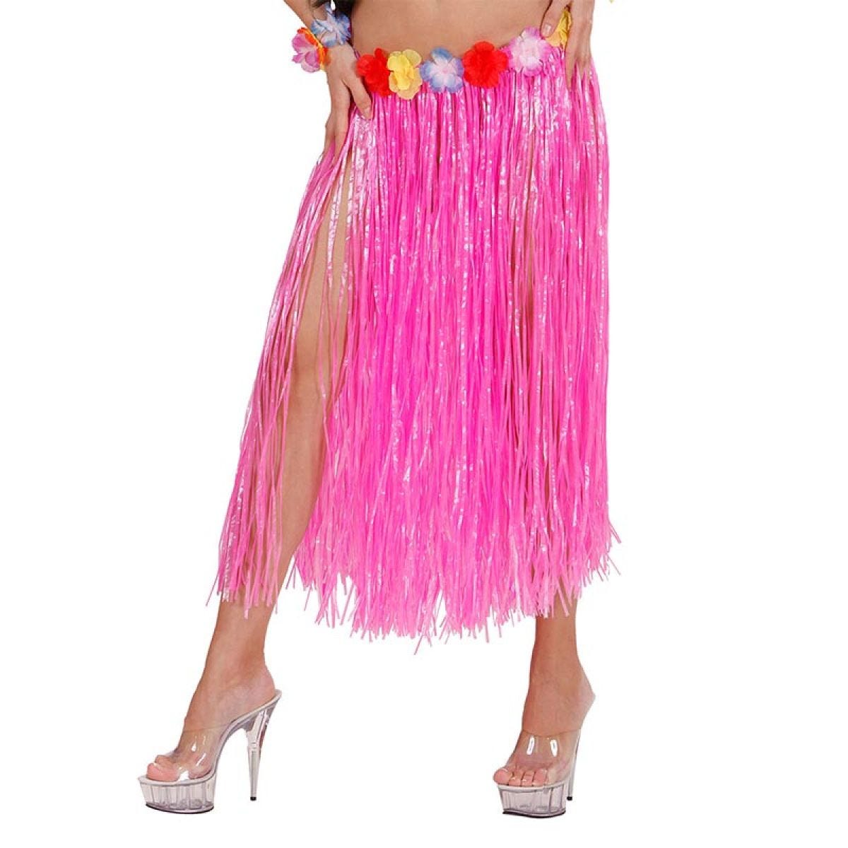 Pink Hawaiian Skirt with Flower Belt - 78cm