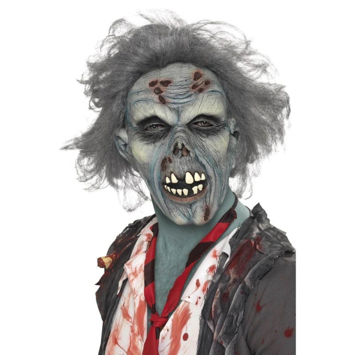 Decaying Zombie Mask with Hair