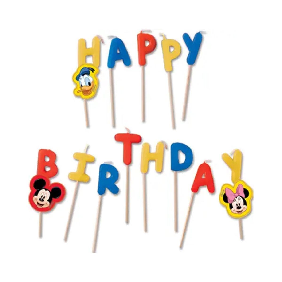 Disney Mickey Mouse &apos;Happy Birthday&apos; Pick Candles (13pk)