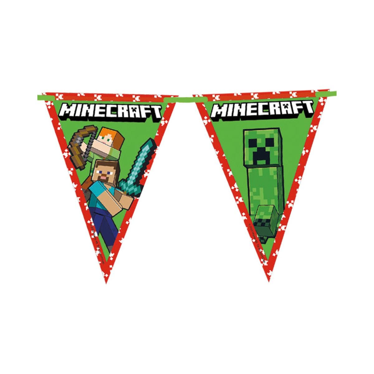 Minecraft Party Paper Bunting - 2.3m