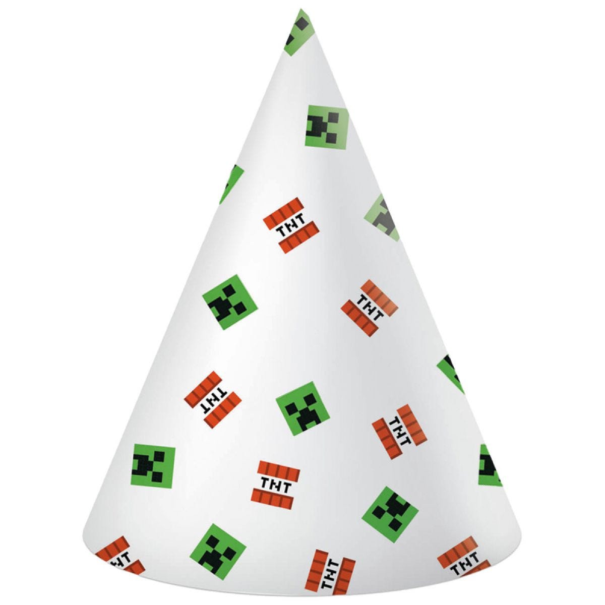 Mincraft Party Paper Cone Hats (6pk)