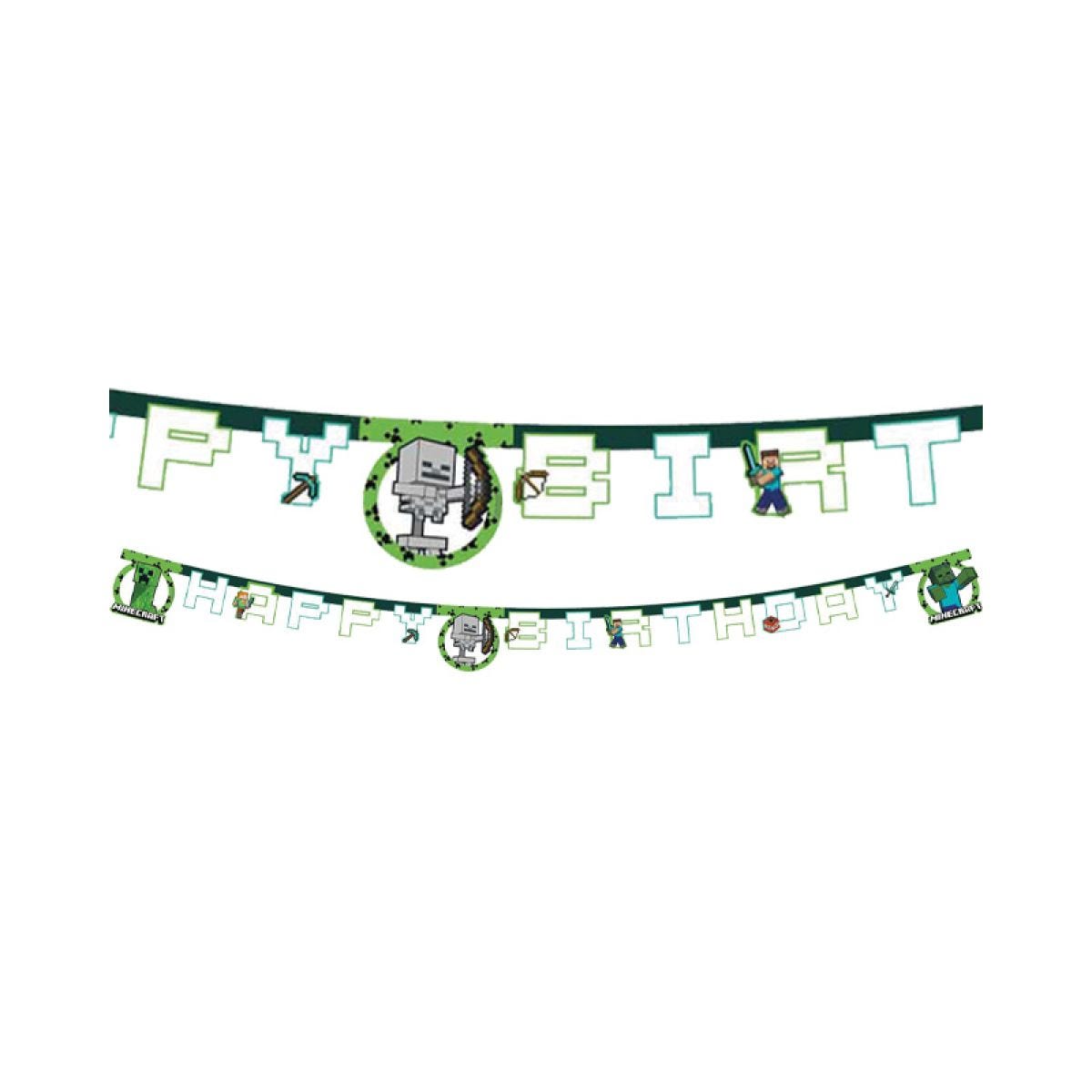 Minecraft Party Happy Birthday Letter Banner