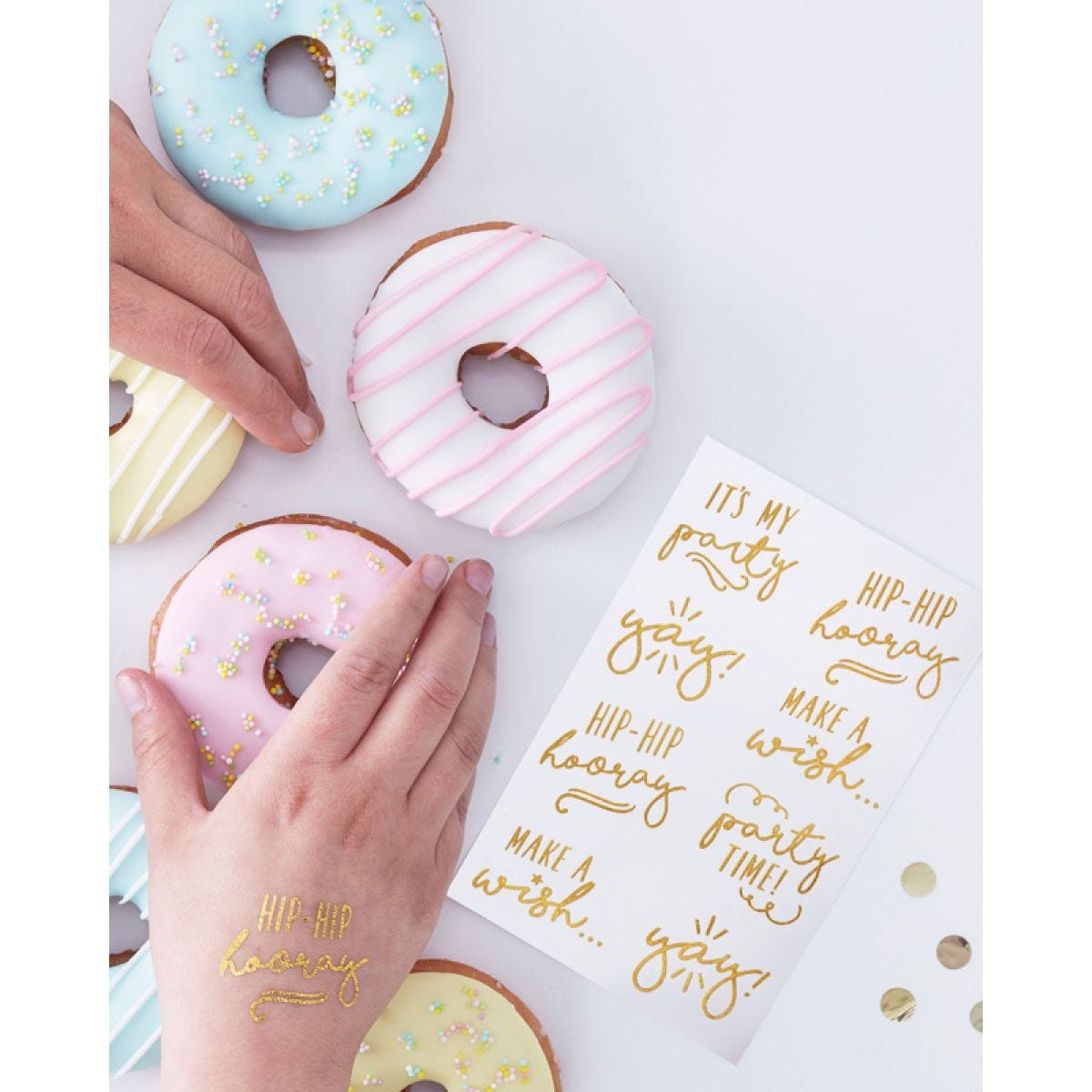 Pick & Mix Pastel Gold Foiled Temporary Tattoos