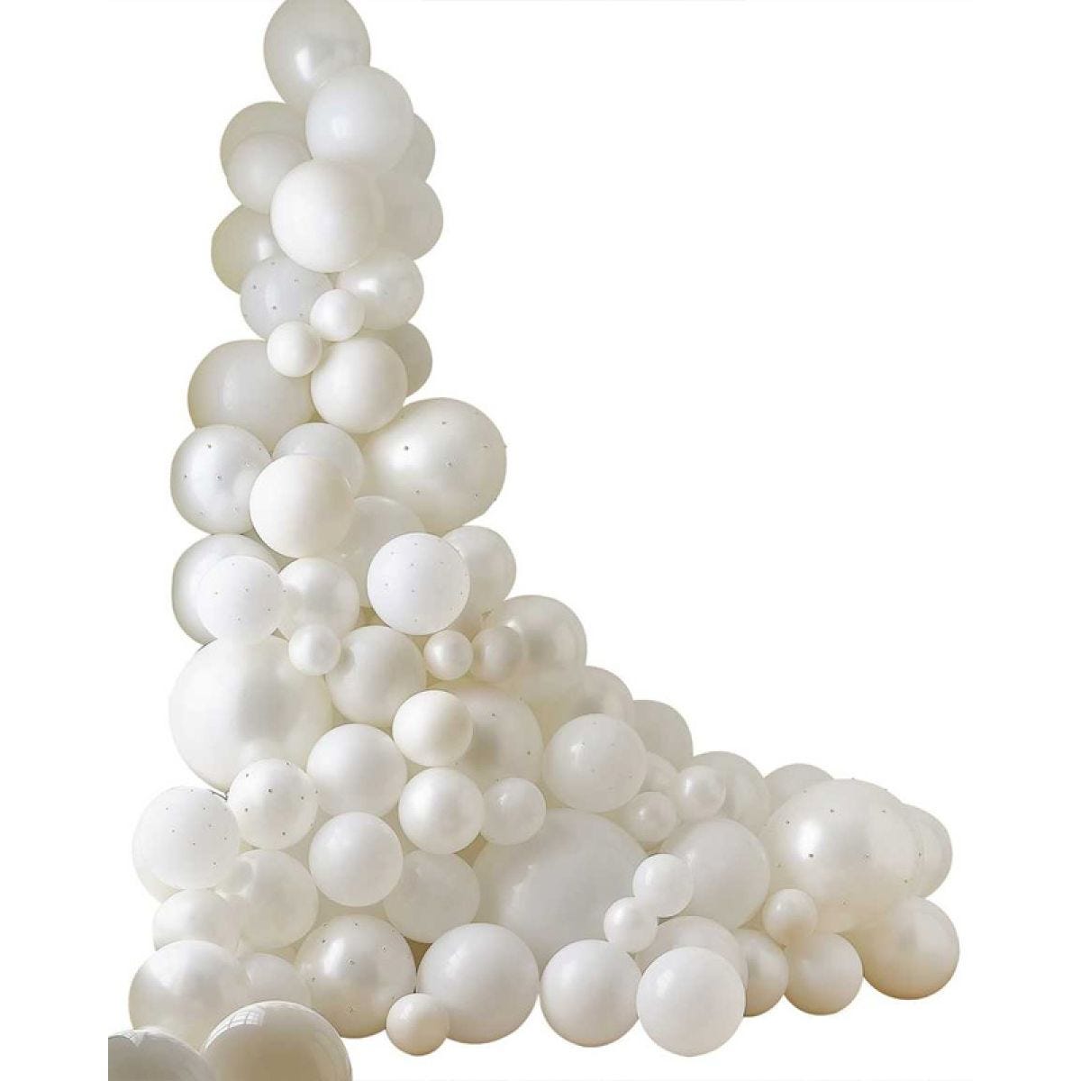 White & Cream with Pearls Balloon Arch (120pk)