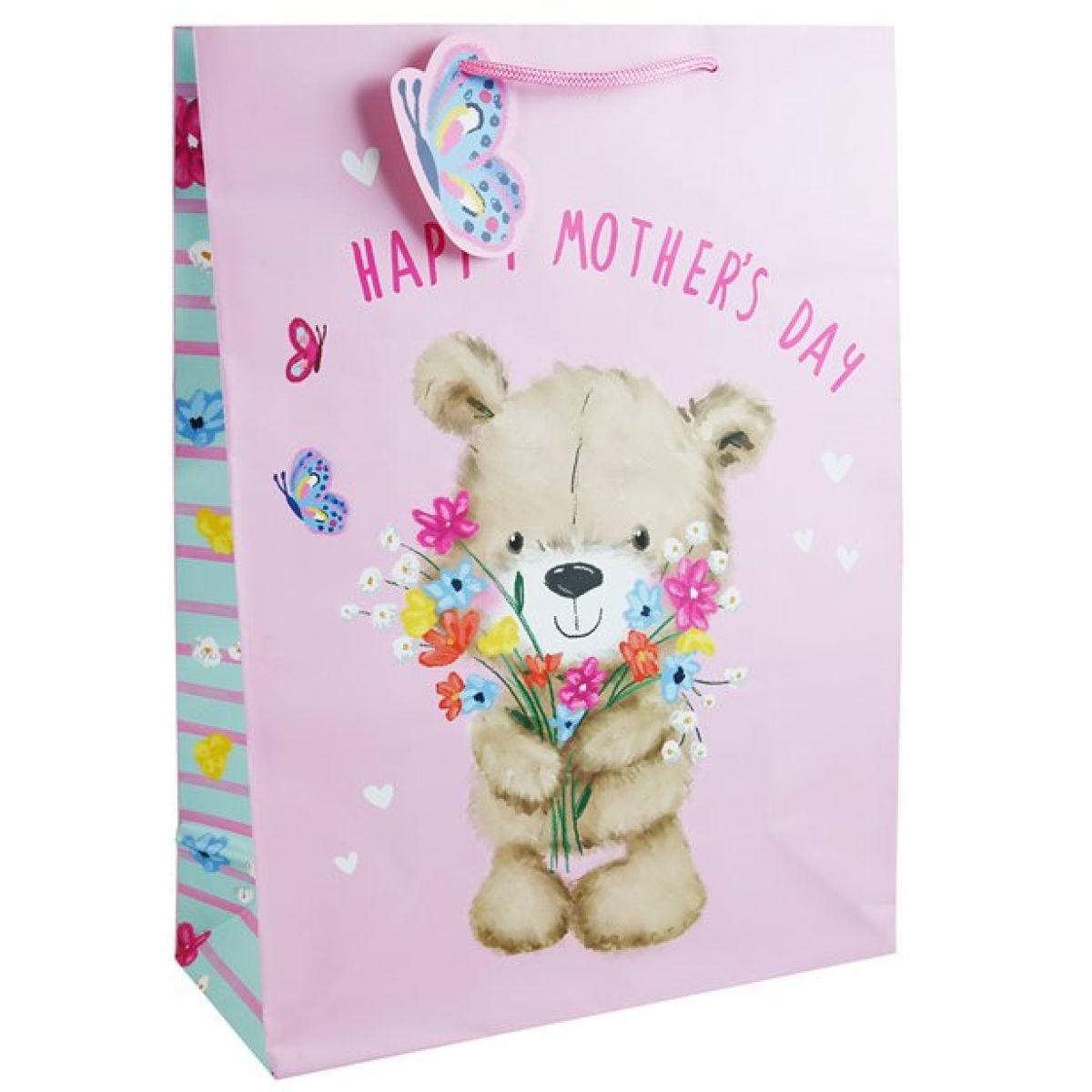 Mother&apos;s Day Cute Bear & Flowers XL Gift Bag