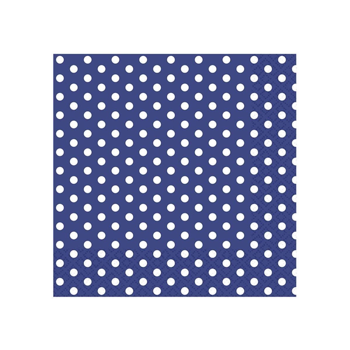 Blue & White Spot Paper Napkins - 33cm (20pk)