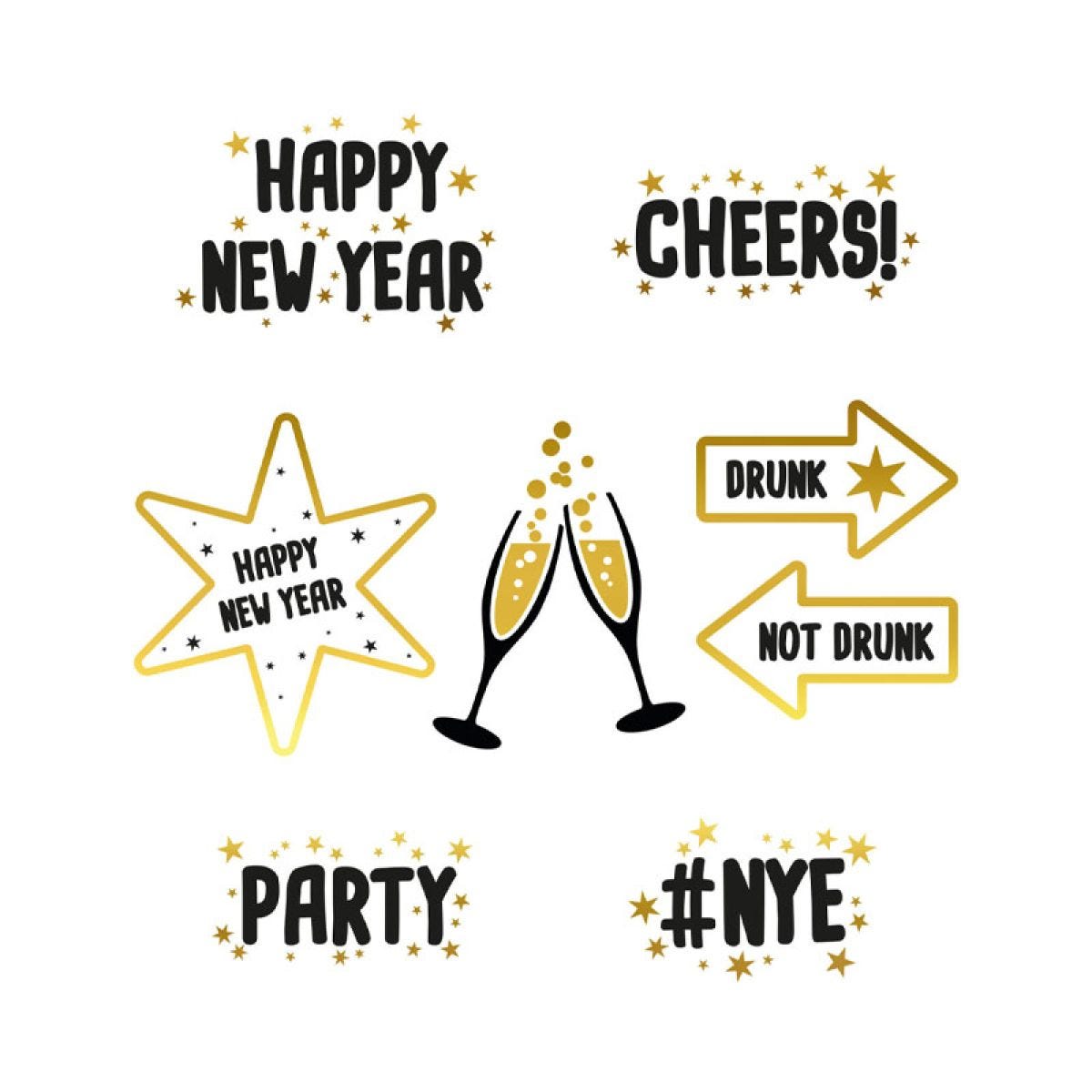 Happy New Year Window Stickers (8pk)