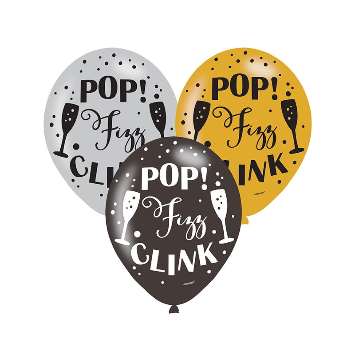 Pop Fizz Clink Balloons - 11 Latex (6pk)