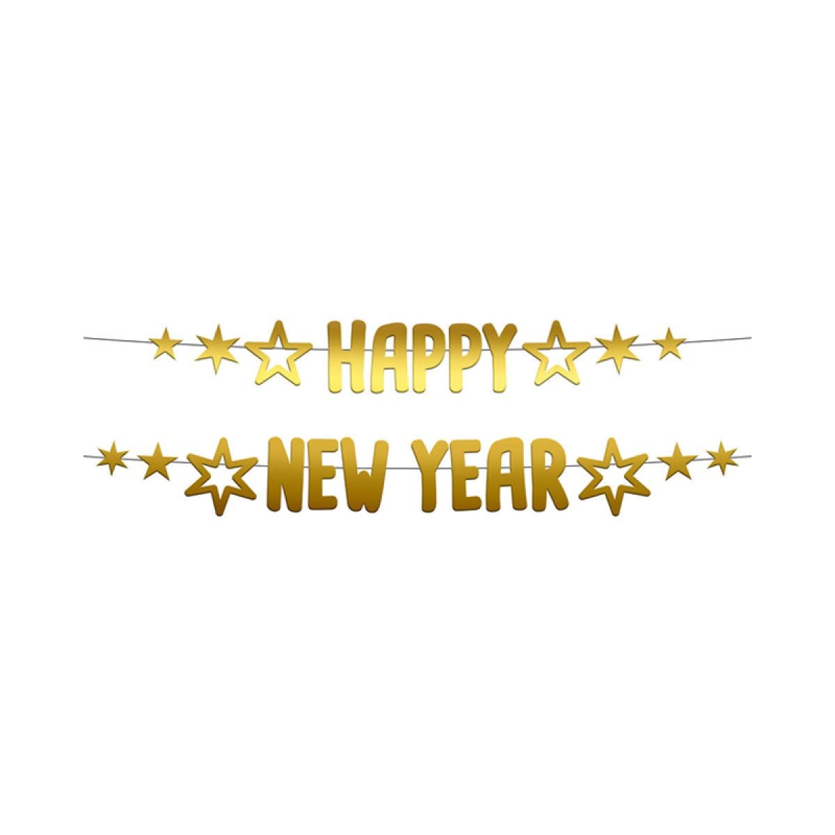 Gold Happy New Year Banner - 1.5m