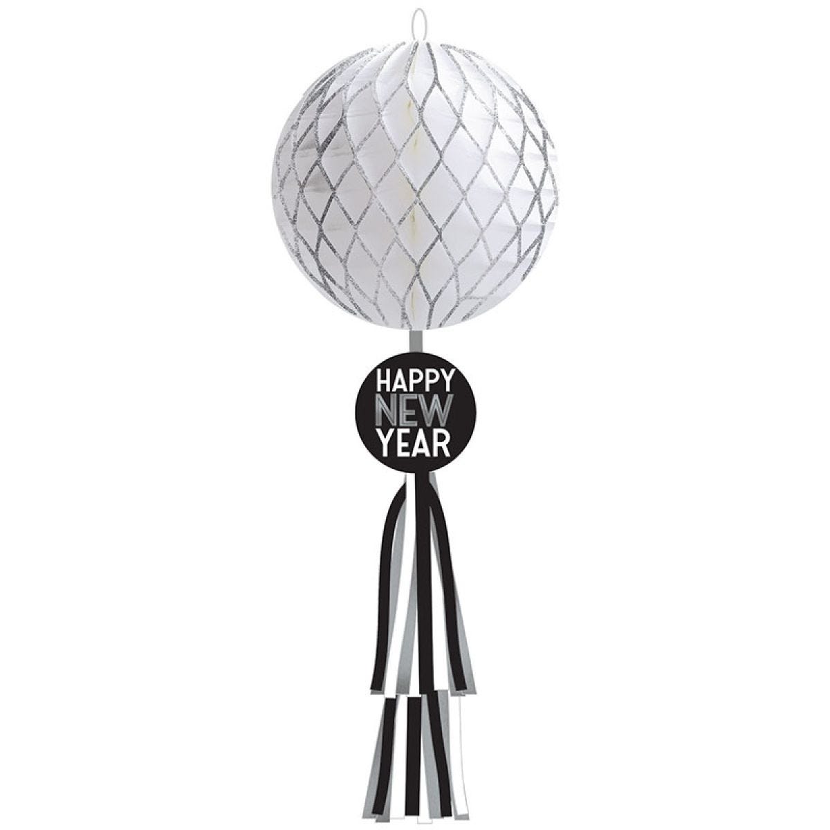Disco Glitter Honeycomb Ball Drop With Tail