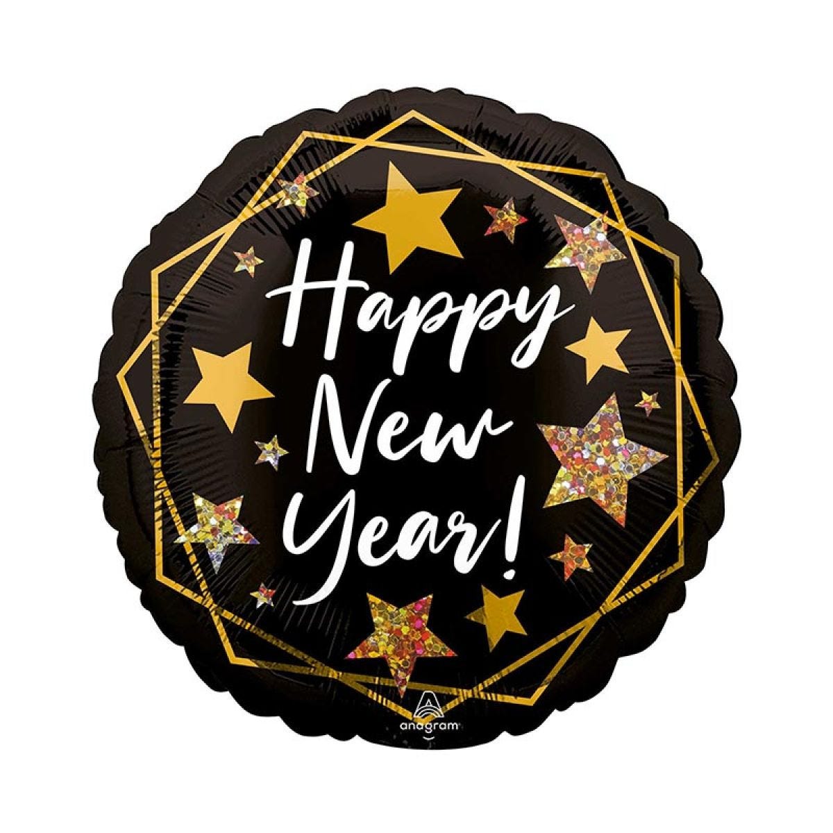Happy New Year Gold Sparkle Balloon - 18" Foil