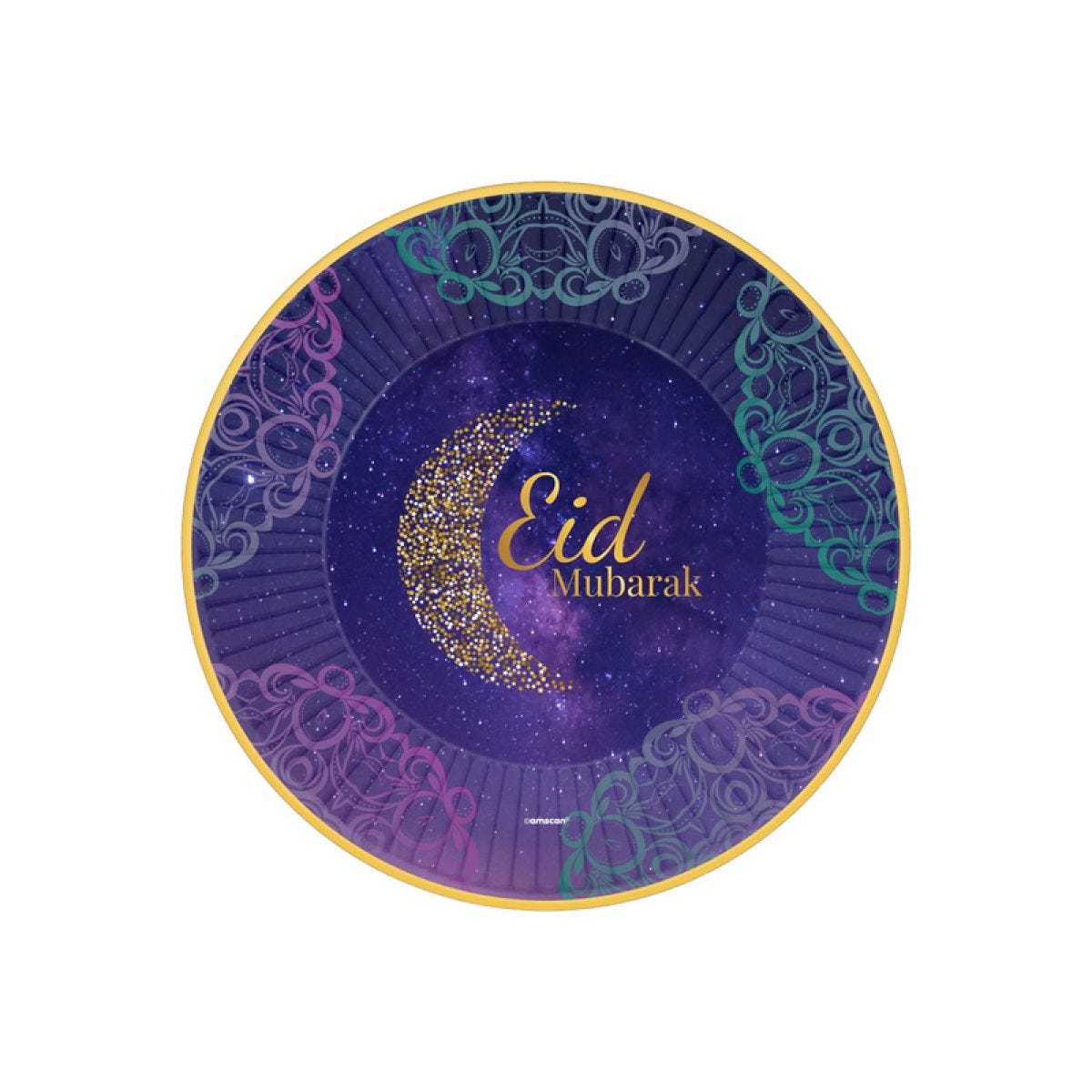 Purple Opulent Eid Plates - 23cm (8pk)
