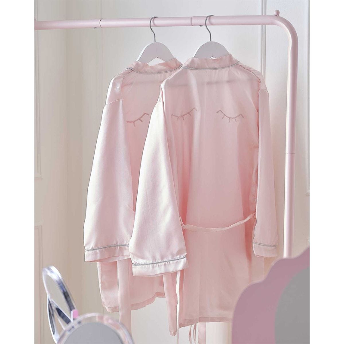 Pamper Party Pink Satin Embroidered Dressing Gown - 7-9 Years