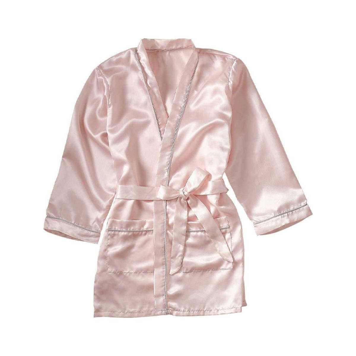 Pamper Party Pink Satin Embroidered Dressing Gown - 10-12 Years