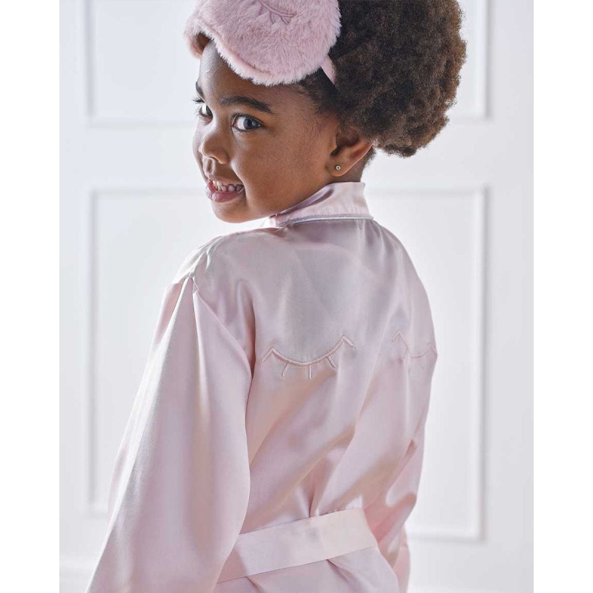 Pamper Party Pink Satin Embroidered Dressing Gown - 10-12 Years
