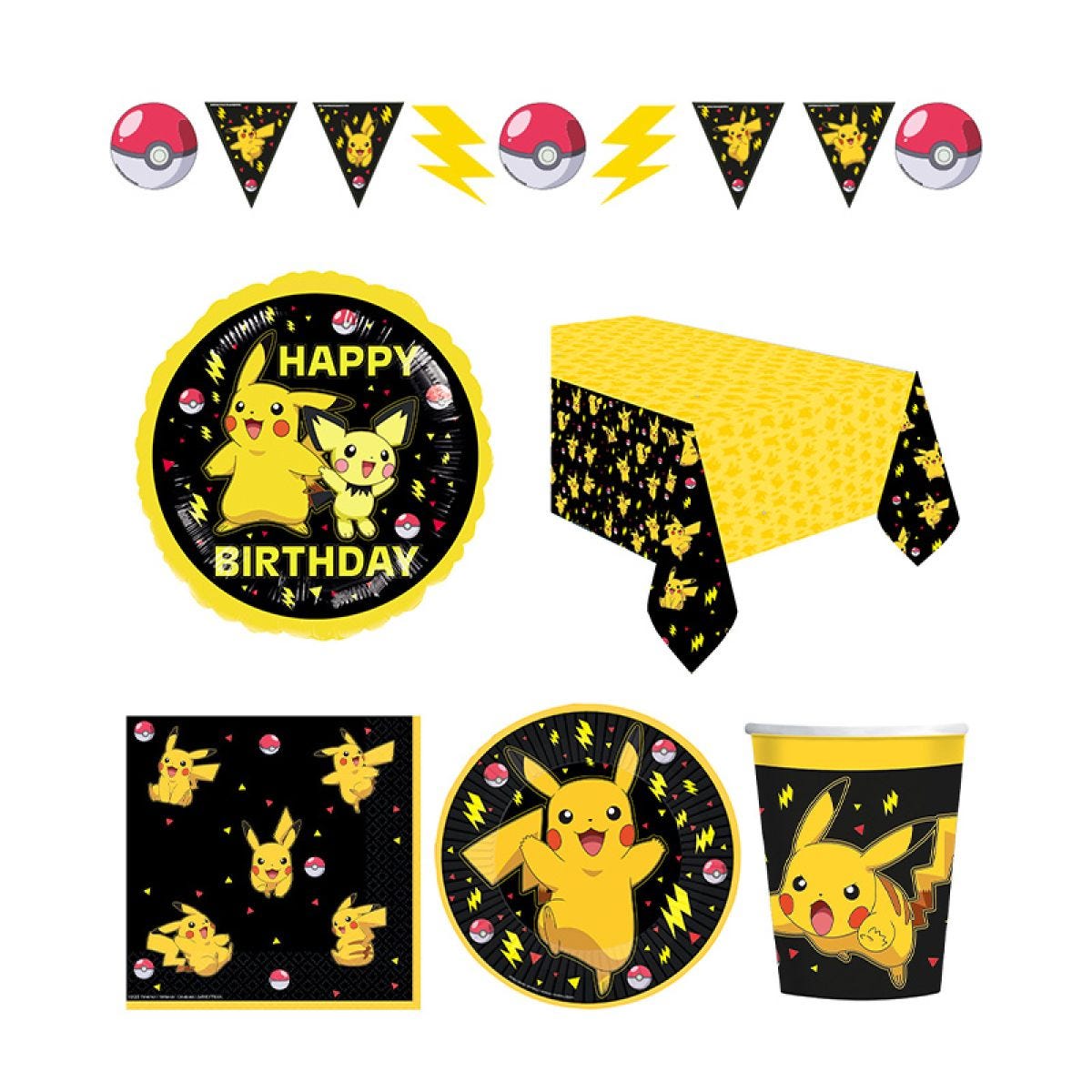 Pikachu Pokemon Deluxe Party Pack for 8