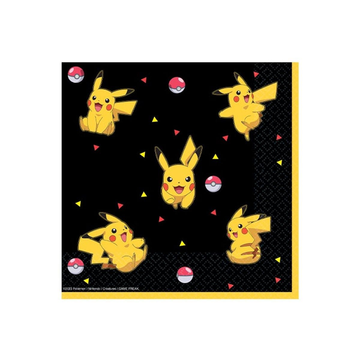 Pikachu Pokemon Party Paper Napkins - 33cm (16pk)