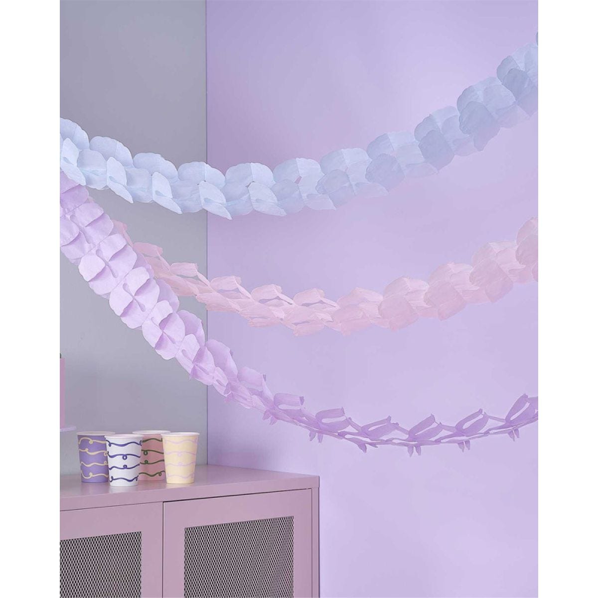 Pastel Wave Tissue Paper Garland - 2.8m