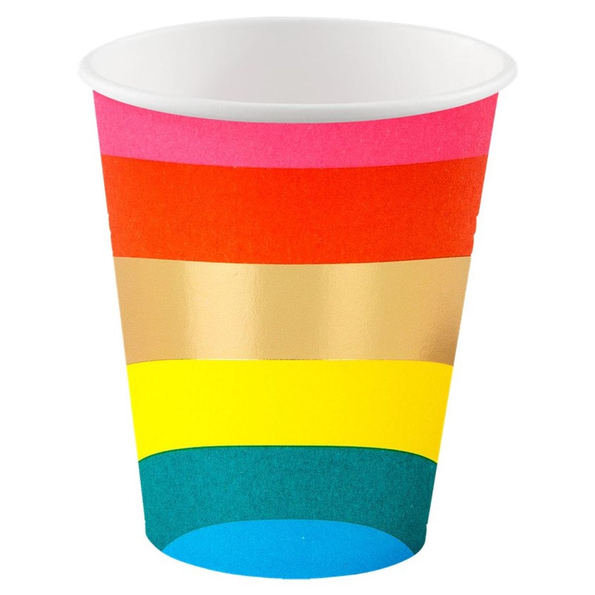 Rainbow Paper Cups - 250ml (12pk)