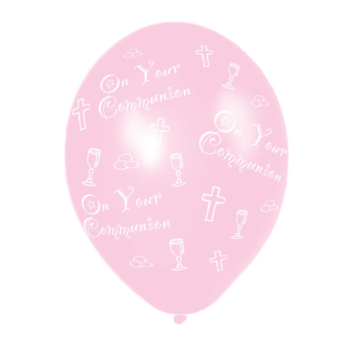 First Holy Communion Pink Balloons - 11" Latex (6pk)