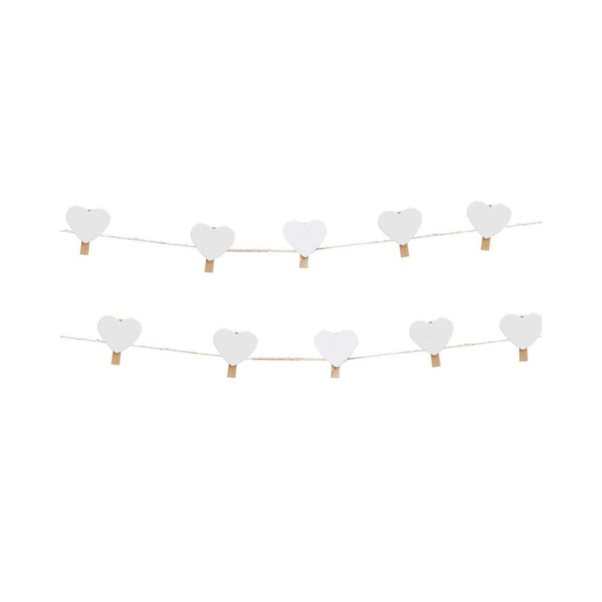 Rustic Country Wooden Heart & String Card Hanging Kit - 5m