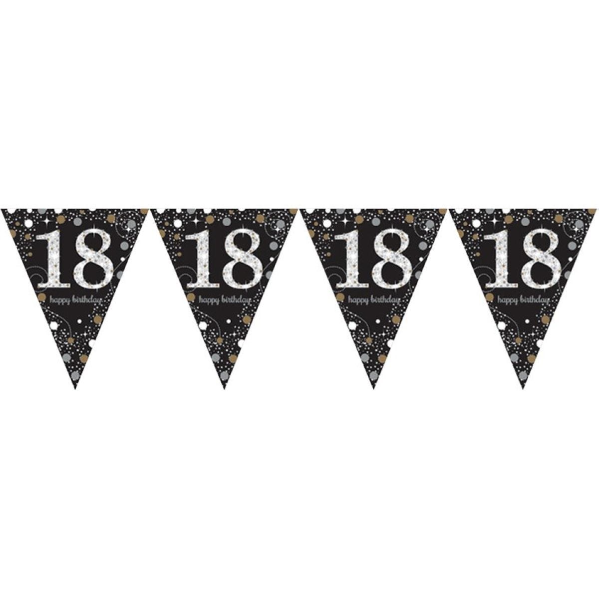 Sparkling Celebration 18th Foil Bunting - 4m